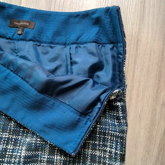 The Limited Black & Blue Tweed Mini Skirt Sz 4 - Picture 5 of 7